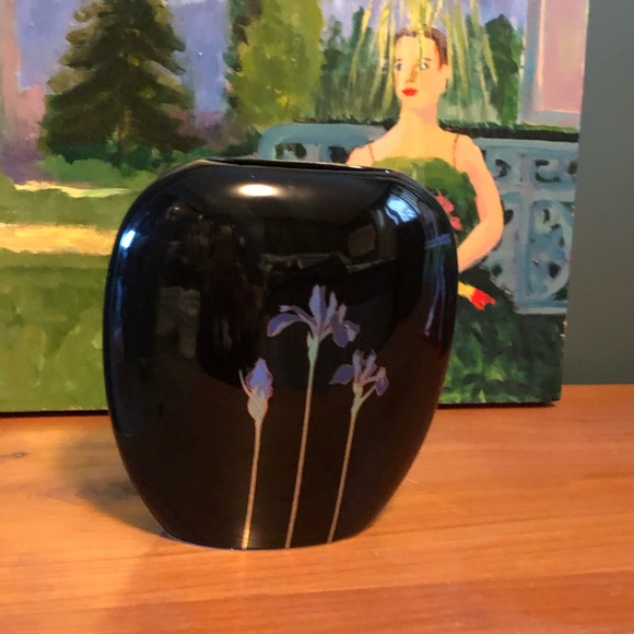 80's Blue Iris Vase - Otagiri Japan - Purple Iris Vase - 80's Floral Vase - Picture 13 of 16